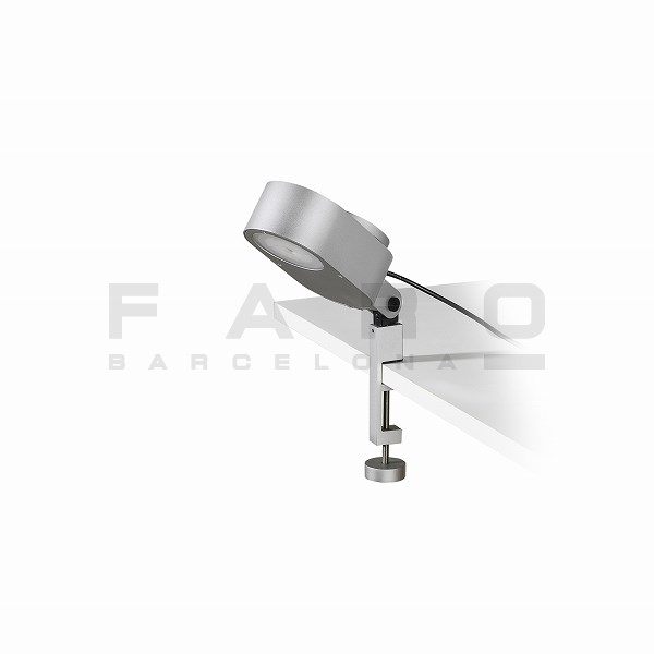 【在庫限り】 FARO BARCELONA INVITING LED Grey clip lamp≫クリップ式 テーブル スポットライト ベッド 棚 寝室 リビング 間接照明 調光 角度調節可 机 天板付け コンセント式 おしゃれ モダン シンプル 北欧 ナチュラル 室内用 6W LED 100-240V 灰色