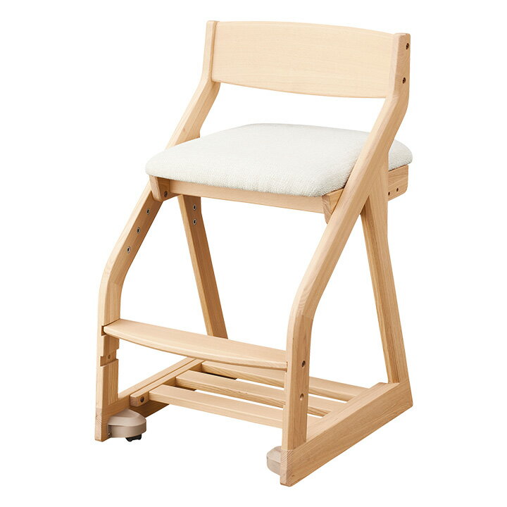 【7%OFF枚数限定クーポン配布!】【高さ調節可能/座ると固定されるキャスター付】コイズミ KOIZUMI 学習椅子 学習チェア 木製 ファリスチェア 4色対応 タモ 無垢材 足置き付き 脚元収納 学習イス 椅子 イス チェア クッション付き おしゃれ 子供部屋 アウトレット