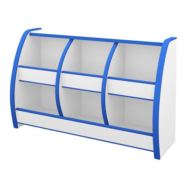 【ポイント20倍】子供用 おもちゃ箱/玩具収納 【幅95.5cm ブルー】 日本製 高耐久性 知育家具 EVAキッズシリーズ おもちゃばこ 【完成品】【代引不可】