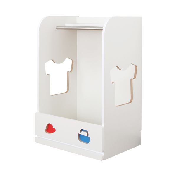 【 キッズ家具 子供部屋 】 子供用 洋服掛け / 衣類収納 【男の子用】 幅59.0cm 日本製 耐久性 防汚性 『おかたづけしたくなるハンガーラック』 【完成品】