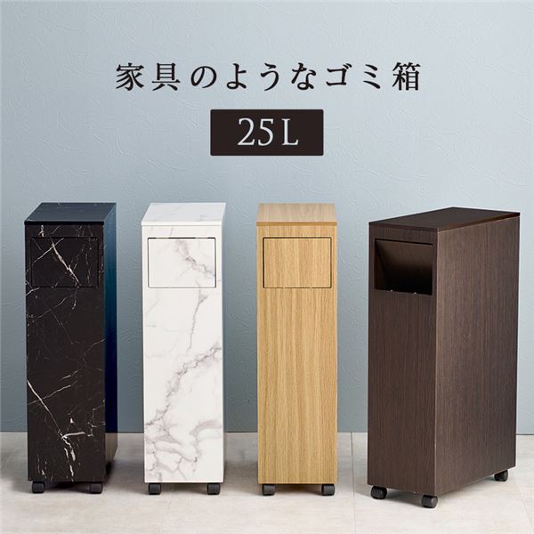 【ポイント20倍】ダストボックス ゴミ箱 約幅20×奥行40×高さ68.5cm ダークブラウン スリム キャスター付き 組立式 キャスターのみ キッチン【代引不可】