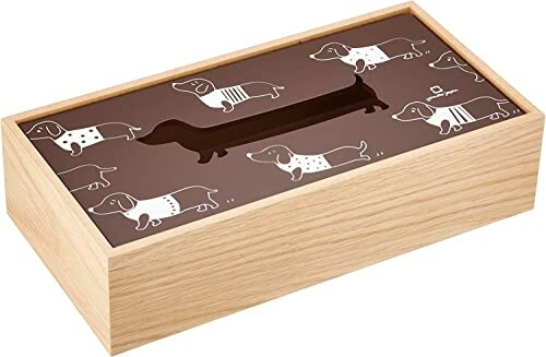 ヤマト工芸 ティッシュケース ハコ hako ブラウン 犬 YK14-007 日本製