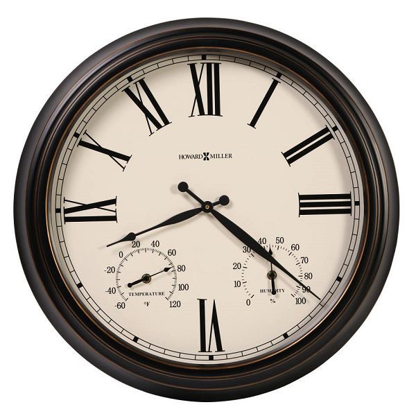 屋外でも使えて便利です!ハワード・ミラーHoward Miller社製掛け時計 屋内・屋外兼用 ASPEN OUTDOOR WALL CLOCK 625-677