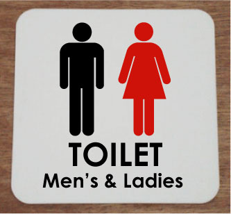 トイレマークサイントイレのプレート15cm トイレマークおしゃれなトイレサイン両面テープ付きで取り付け簡単短納期で発送