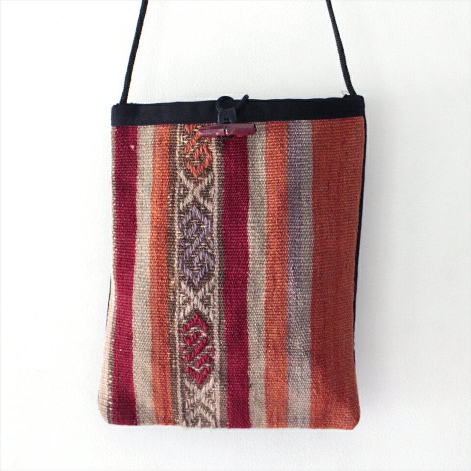 オールドキリム ポシェット M サイズ Turkish Old Kilim Pochette Medium sizeシンプルボーダー ジジム