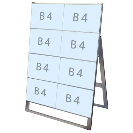 カードケーススタンド看板 B4横8片面 CCSK-B4Y8K【W790×D480×H1180mm B4横×8枚 片面 ポスタースタンド 屋外対応(ポスターには耐水加工必要) 常磐精工】