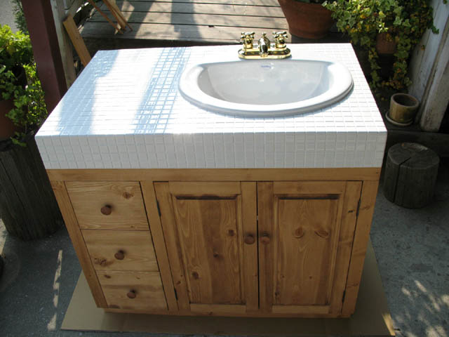 オーダー 洗面台 タイルトップ 木製 パイン材 washstand09北欧雑貨