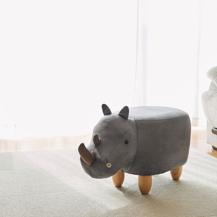 アニマルモチーフのスツール Rhino リノ(サイ) グレー イス おしゃれ アニマル スツール 椅子 動物 EF-ST10GY