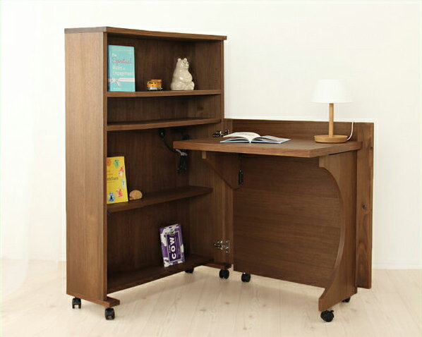 【期間限定10%OFF!12/4 20:00〜12/11 1:59まで】お部屋を広く有効に使える折りたたみ収納型デスク ブラウン スタディコーナー 折りたたみ 学習机 デスク コンパクト 在宅 在宅用 在宅ワーク 在宅勤務 リモート リモートワーク PCデスク パソコンデスク ワークデス