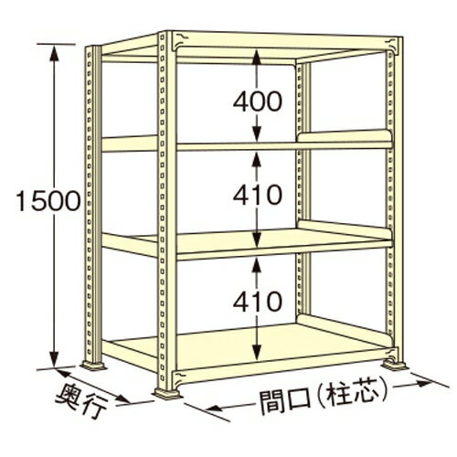 扶桑金属工業 中量ラック WL1515K04T 単連:単体タイプ 棚:4段(天板含む) [法人・事業所限定][送料別途お見積り]