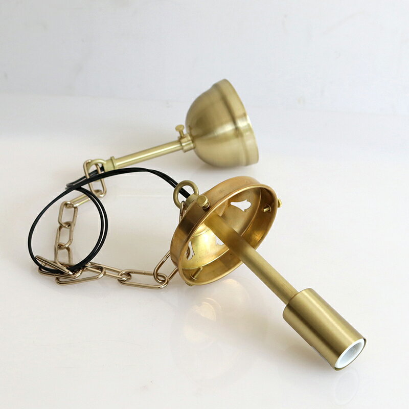 ガラスシェードランプ用灯具・吊り下げ式/チェーンコード・ゴールド色【80mm口径】【クーポン対象外】