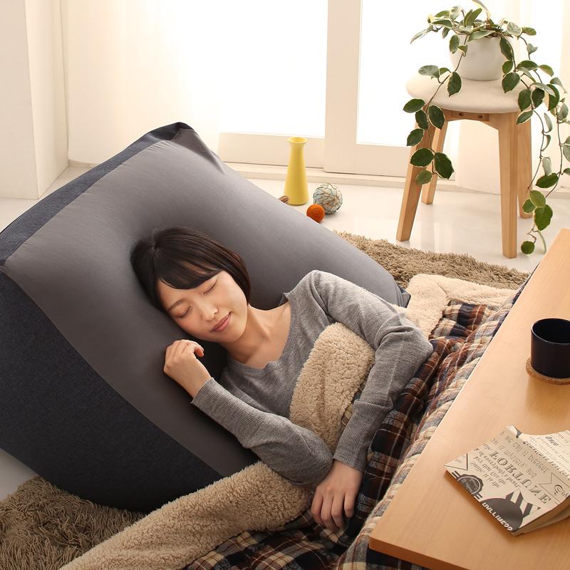 3サイズから選べるマイクロビーズクッション 幅85cm ブラック【北海道・沖縄・離島配送不可】