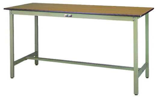 ●u.ヤマキン/山金工業【SWPH-1590-MG】ワークテーブル 300シリーズ 固定式 H900mm ポリエステル天板(木目柄) グリーン 組立式