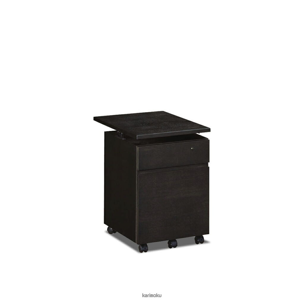 カリモク 学習机 SS0476 ワゴン (デスク奥行き60cm専用, 幅41cm, シアーブラック色)【全国送料無料】【同梱不可】【店頭受取対応商品】