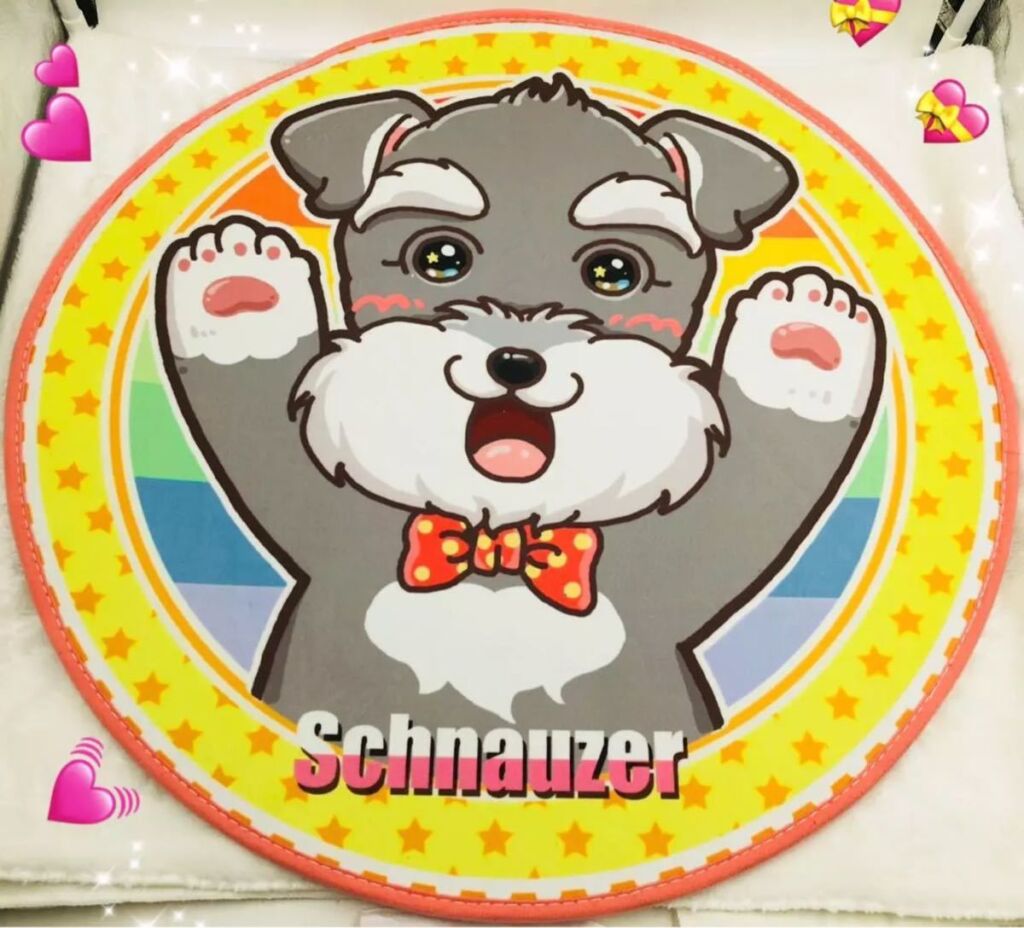A007754☆ラグマット リビングマット 玄関マット.カーペット.お風呂マット 60cmサイズ シュナウザー犬柄雑貨