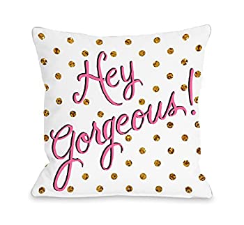 【中古】【輸入品・未使用】Bentin Home Deco Hello Gorgeous Dots/Gold Dots Pillow by Timree%カンマ% 18 x 18