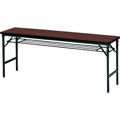 ■TOKIO 折りたたみテーブル 棚付 ローズ 1800×450mm ローズ ATS1845(RO)(1472487)[送料別途見積り][法人・事業所限定][外直送]