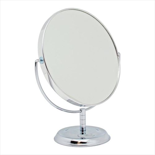 メリー 拡大鏡約2倍付卓上ミラー シルバー No.5860  【abt-1106589】
