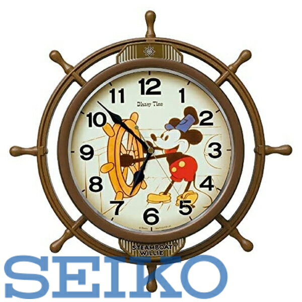 【送料無料】SEIKO CLOCK (セイコークロック) 掛け時計 茶 本体サイズ:39.6×39.6×6.1cm ミッキーマウス 電波 アナログ 飾り振り子 FW583A ※北海道・九州・沖縄・離島は別途送料(1080円〜2160円)