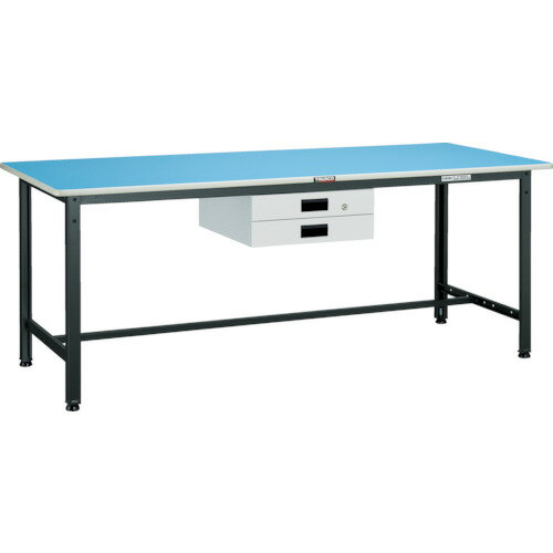 ■TRUSCO 軽荷重作業台(250kg)BE型 1800X900XH740 薄型2段引出付 ダークグレー色 BE1890UDK2(4543963)[法人限定][直送元]