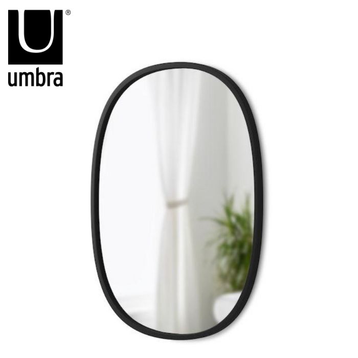 【お買い物マラソン中はポイント最大44.5倍!】アンブラ Umbra ハブ ミラー オーバル 46×61cm ブラック 21013765040 鏡 インテリア 3セット おしゃれ 北欧 ガラス シンプル