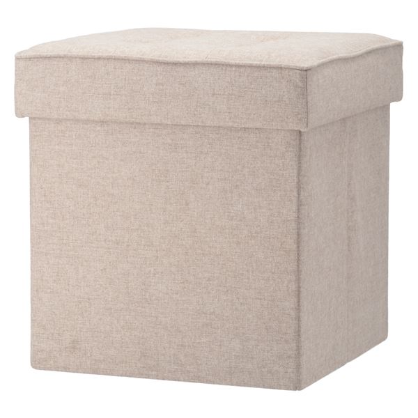 【ポイント20倍】オットマン スツール 幅38cm ベージュ ボックススツール 収納付き リビング ダイニング ベッドルーム【代引不可】