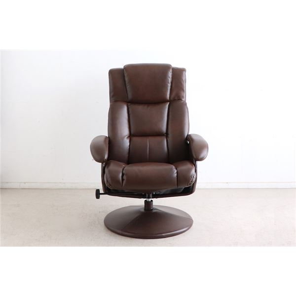 北欧風 パーソナルチェア/リビングチェア 【ブラウン】 幅68cm スチール 合皮/合成皮革 『デンバー』 【組立品】【代引不可】[21]