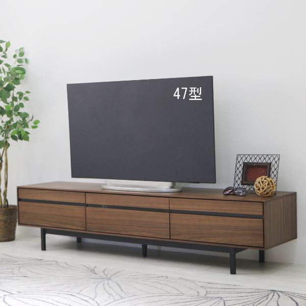 TVボード(ウォルナット) 幅約180cm [完成品/脚のみ取付]【代引不可】[21]