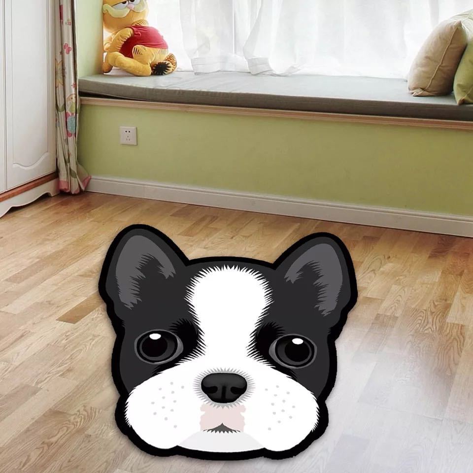 A027008ラグマット リビングマット 玄関マット カーペット.お風呂マット 犬柄雑貨 80cm