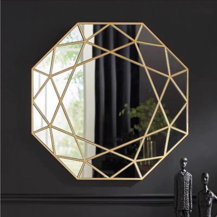 A043208壁掛け鏡 壁掛け 壁掛けミラー ウォールミラー 80x80cm 高級豪華鏡 アンティーク調 サイズオーダー可能