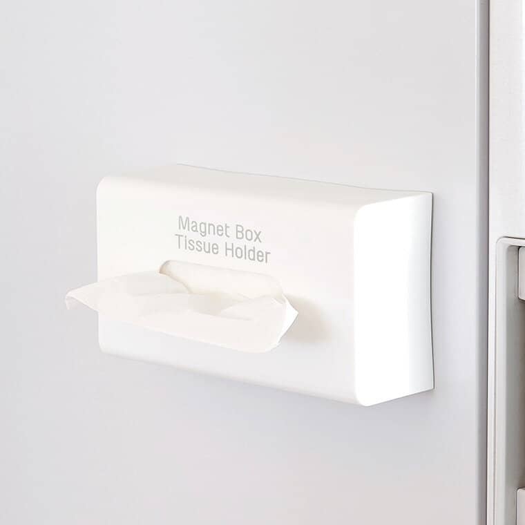 【大感謝祭★店内ポイントUP】ティッシュボックス「マグオン(Mag-On )」マグネットボックスティッシュホルダー(ニューホワイト)[Mag-on 8053]【日本製 ティッシュケース 壁面収納 マグネット式 磁石】