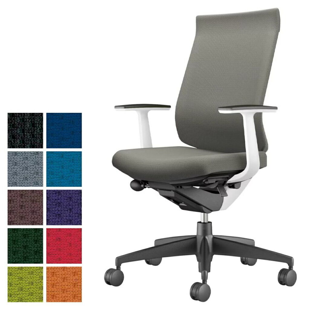 【コクヨ】デスクチェア オフィスチェア 椅子 Wizard3 ウィザード3CR-G3623E1 T型肘 ホワイトシェル ブラック樹脂脚 -w カーペット用キャスター【メーカー直送配送】