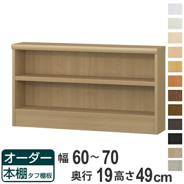 オーダー本棚 壁面収納 オーダーラック タフ棚板 幅60-70cm 奥行19cm 高さ49cm ( 送料無料 収納棚 書棚 本棚 オーダー ラック 壁面収納 書庫 オーダーメイド 文庫本 コミック フリーラック )