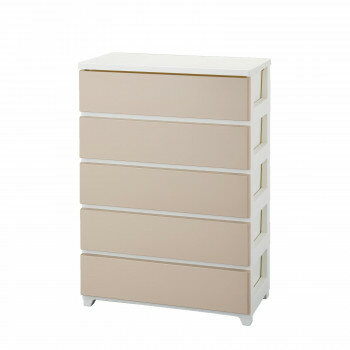 【暮らしラクラク応援セール】カラースタイルチェスト ワイド5段 CO-ST-W5 ホワイトベージュ・WHBE【取り寄せ・返品不可商品】