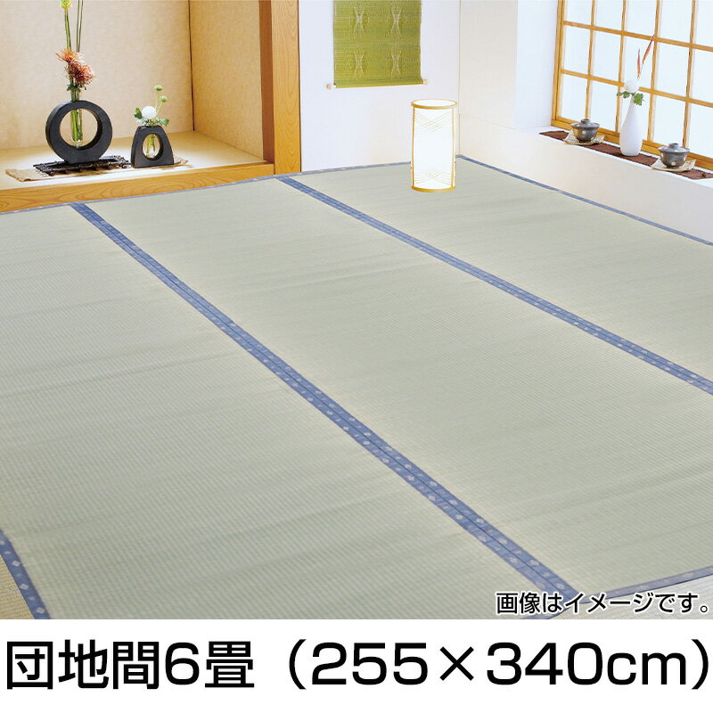 国産い草 団地間6畳 約255X340cm 雲竜 上敷き カーペット 【メーカー直送・代引不可】 家具・インテリア い草