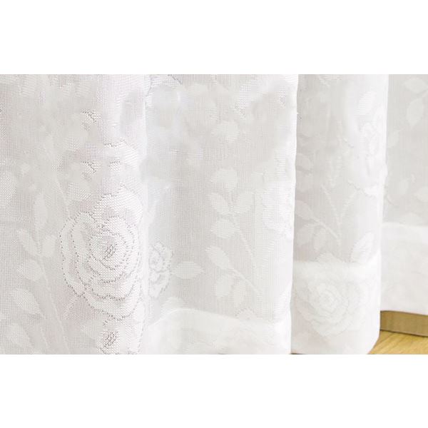 防炎 UVカット レースカーテン / 1枚のみ 150×223cm デザイヤー / アイボリー 最大18℃断熱 省エネ バラ柄 帝人 日本製 九装