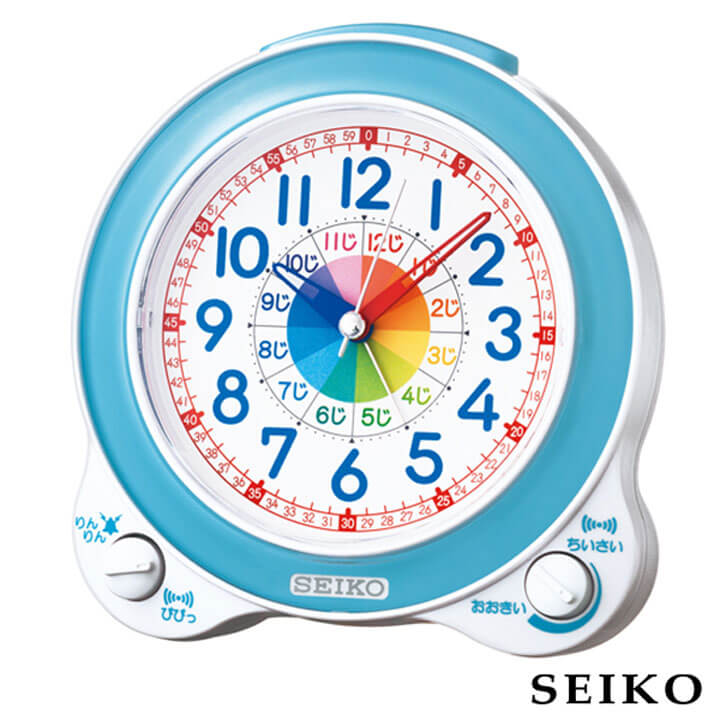 SEIKO セイコークロック 知育時計 国内正規品 KR887L キッズ 青 ブルー 目覚まし 目覚し めざまし 置き時計 読み方 学習 勉強 初めて 卒園祝い 入学祝い 誕生日プレゼント 子供 男の子 女の子 小学生