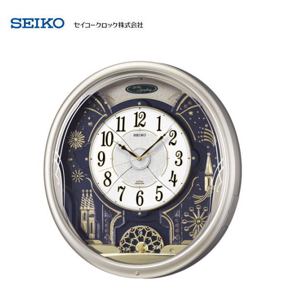 セイコー(SEIKO) 電波掛け時計 ウエーブシンフォニー RE561H 【条件付送料無料】 おしゃれな壁掛け電波時計/電波掛時計/電波時計/贈答品・贈り物/プレゼント・ギフト/お祝い返し/お返し/新築祝い/かわいいメロディー/からくり時計・振り子時計