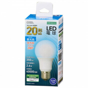 OHM LED電球 A形 E26 20形相当 全方向 昼光色 LDA3D-G AG52