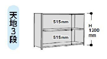 【直送品】 山金工業 ラック 1.2S4645P-3W 【大型】