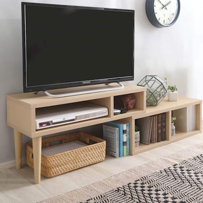 奥行き30cm伸長式テレビ台(幅75-135cm OAK)