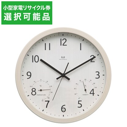 電波 夜間点灯 夜間停止秒針 温湿度計付き 掛け置き兼用時計(フォーレ 30RST-TH3L-WW) 【小型家電リサイクル回収券有 ※ニトリネット限定】