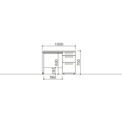 【ポイント20倍】オフィスデスク ホワイト/ホワイト LDC-K107-R3(WH) 4933178108031 ●外寸:幅1000×奥700×高700mm 1個