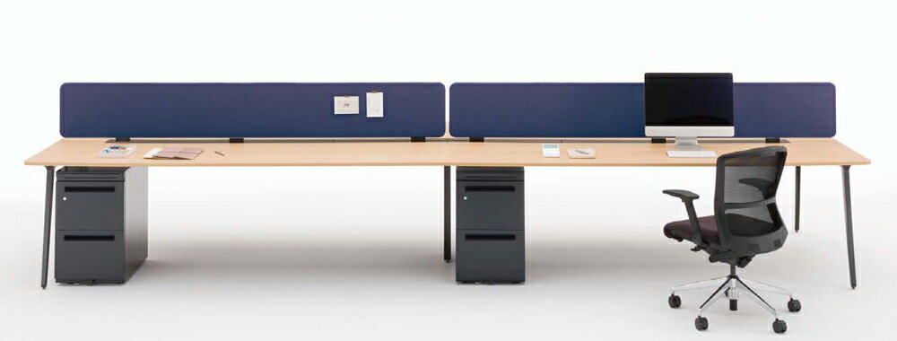 ウチダ フリーアドレスデスク IE脚連結両面タイプ・ジョイント用 5-201-21 【幅1400×奥行1200×高さ720mm】【脚・本体:2色】【天板:4色】