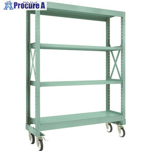 TRUSCO R3型ボルト式中量棚W1500XD500XH2000 4段 Φ150 ゴムキャスター付 R3-6554-G150 1台 ■▼114-4157【代引決済不可】