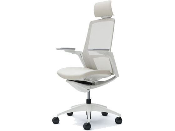 【メーカー直送】オカムラ フィノラ エクストラハイバック 座クッション アジャスト肘 ホワイトC78CWW【代引不可】【組立・設置・送料無料】 肘付き 可動肘タイプ メッシュチェア オフィスチェア