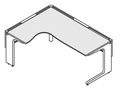 コクヨ レヴィスト デスクシステム パーソナルテーブル L型テーブル L側 幅1600×奥行き1600mm【SD-LVLL1616L】