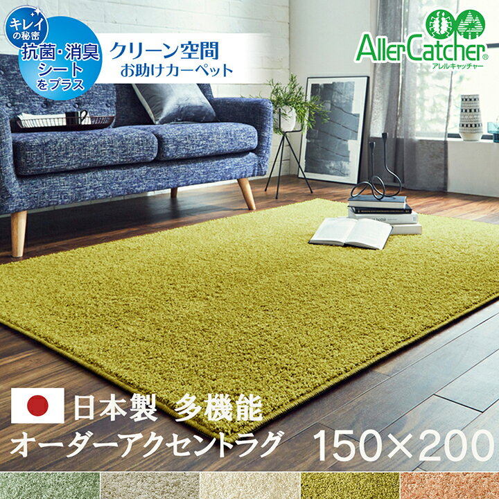 ラグ マット カーペット 約 150×200cm 国産 ホットカーペットカバー 長方形 オーダー 加工 おしゃれ 抗菌 消臭 抗ウイルス 防炎 無地 北欧 新生活 一人暮らし