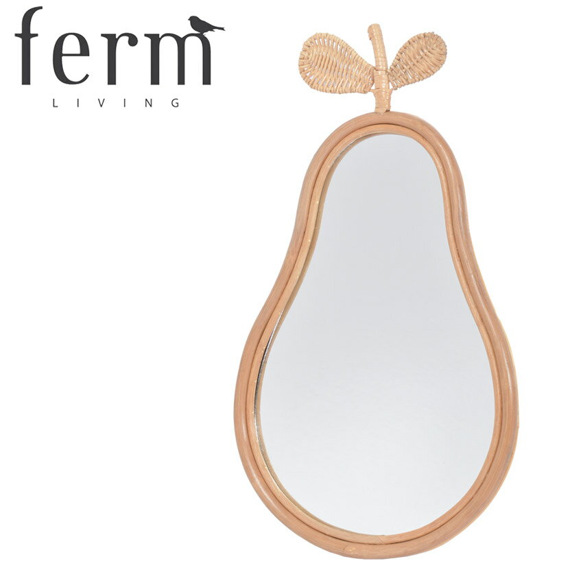 【ラッピング対象外】 ファーム リビング Pear Mirror 鏡 ベージュ ブラウン 茶 ferm LIVING 1104263954 ミラー かがみ 壁掛け 立て掛け ラタン 北欧 北欧雑貨 雑貨 インテリア ハンドメイド ナチュラル オシャレ かわいい おしゃれ 生活 洋ナシ フルーツ 果物