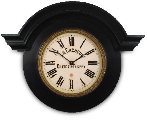 アンティーク調でお洒落!ロジャーラッセル掛け時計  RogerLascelles社製 Large Ornamental Chateau Clock Black 壁掛け時計 ロジャーラッセル時計 ORN-CACH-BG